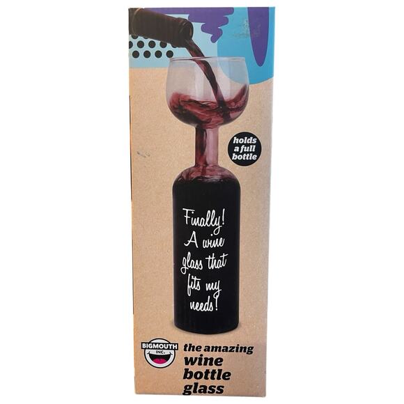 NOB Big Mouth Inc. The Amazing Wine Bottle Glass Holds A Full Bottle Of Wine - Picture 1 of 4